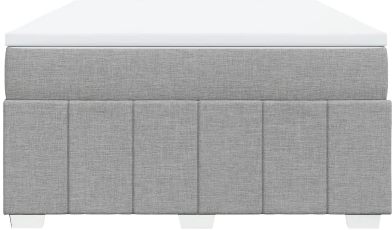 vidaXL Κρεβάτι Boxspring με Στρώμα Ανοιχτό Γκρι 140x200 εκ. Υφασμάτινο