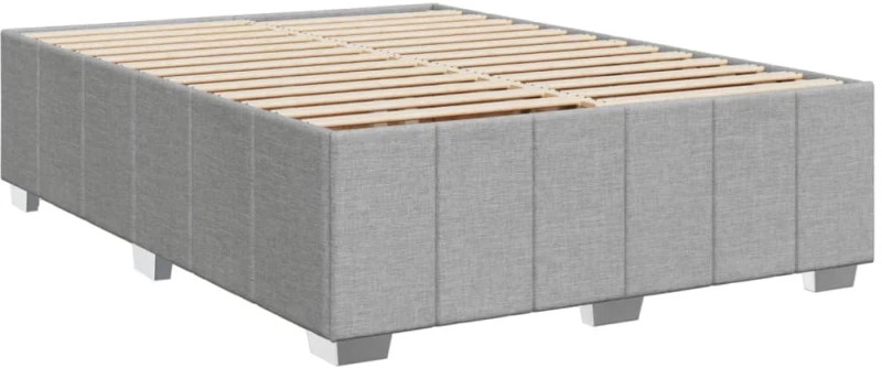 vidaXL Κρεβάτι Boxspring με Στρώμα Ανοιχτό Γκρι 140x200 εκ. Υφασμάτινο