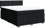 vidaXL Κρεβάτι Boxspring με Στρώμα Μαύρο 140x190 εκ. Υφασμάτινο