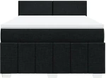 vidaXL Κρεβάτι Boxspring με Στρώμα Μαύρο 140x190 εκ. Υφασμάτινο