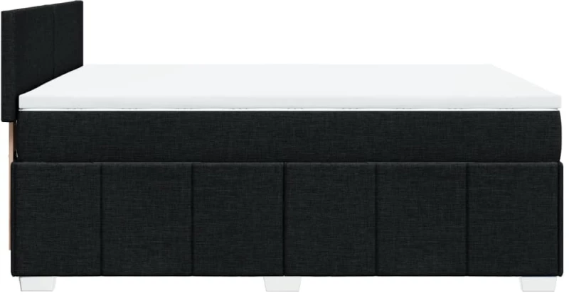 vidaXL Κρεβάτι Boxspring με Στρώμα Μαύρο 140x190 εκ. Υφασμάτινο
