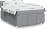 vidaXL Κρεβάτι Boxspring με Στρώμα Ανοιχτό Γκρι 140x200 εκ. Υφασμάτινο