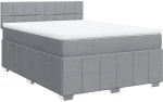 vidaXL Κρεβάτι Boxspring με Στρώμα Ανοιχτό Γκρι 140x200 εκ. Υφασμάτινο
