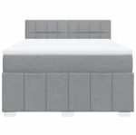 vidaXL Κρεβάτι Boxspring με Στρώμα Ανοιχτό Γκρι 140x200 εκ. Υφασμάτινο
