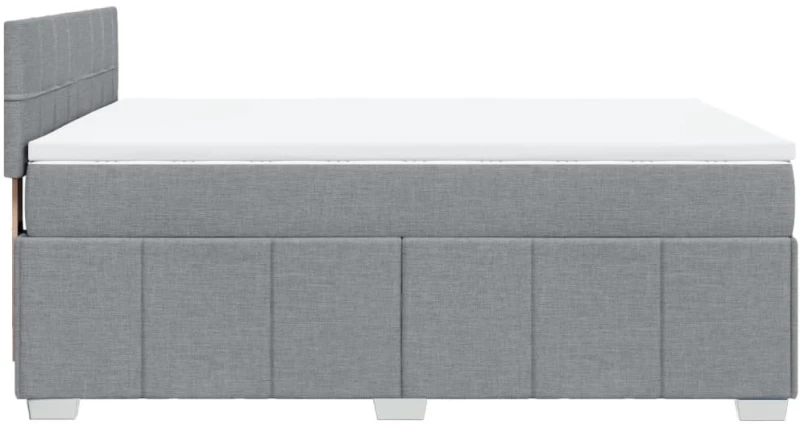 vidaXL Κρεβάτι Boxspring με Στρώμα Ανοιχτό Γκρι 140x200 εκ. Υφασμάτινο