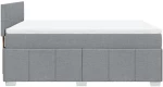 vidaXL Κρεβάτι Boxspring με Στρώμα Ανοιχτό Γκρι 140x200 εκ. Υφασμάτινο
