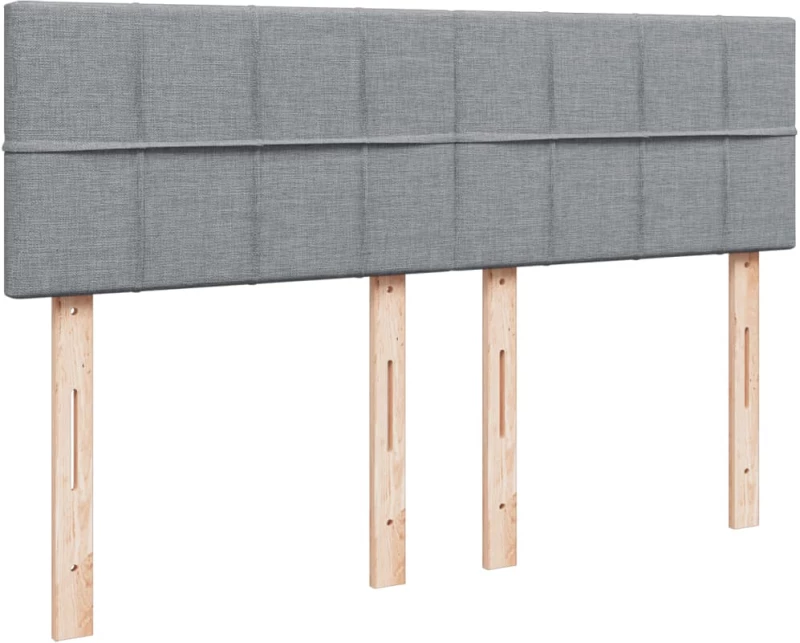 vidaXL Κρεβάτι Boxspring με Στρώμα Ανοιχτό Γκρι 140x200 εκ. Υφασμάτινο