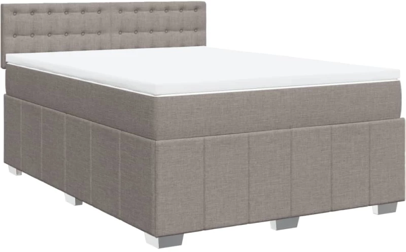 vidaXL Κρεβάτι Boxspring με Στρώμα Taupe 140x200 εκ. Υφασμάτινο