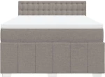 vidaXL Κρεβάτι Boxspring με Στρώμα Taupe 140x200 εκ. Υφασμάτινο