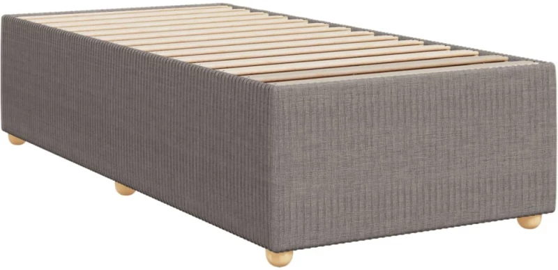 vidaXL Κρεβάτι Boxspring με Στρώμα Taupe 90x190 εκ.Υφασμάτινο