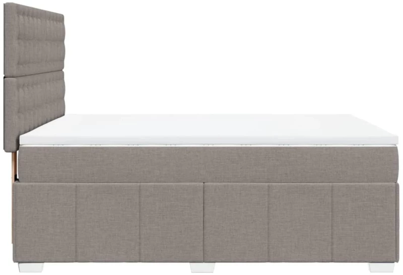 vidaXL Κρεβάτι Boxspring με Στρώμα Taupe 140x200 εκ. Υφασμάτινο