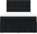 vidaXL Κρεβάτι Boxspring με Στρώμα Μαύρο 140x200 εκ. Υφασμάτινο