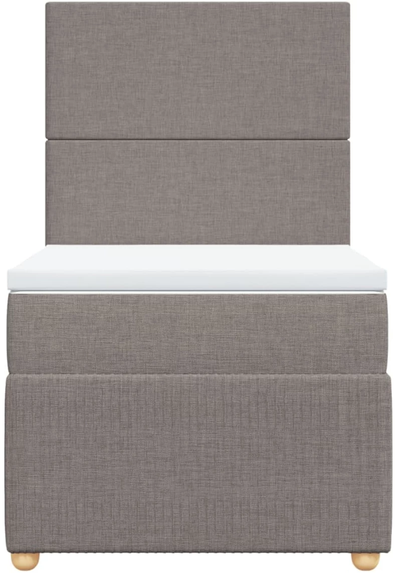 vidaXL Κρεβάτι Boxspring με Στρώμα Taupe 90x190 εκ.Υφασμάτινο