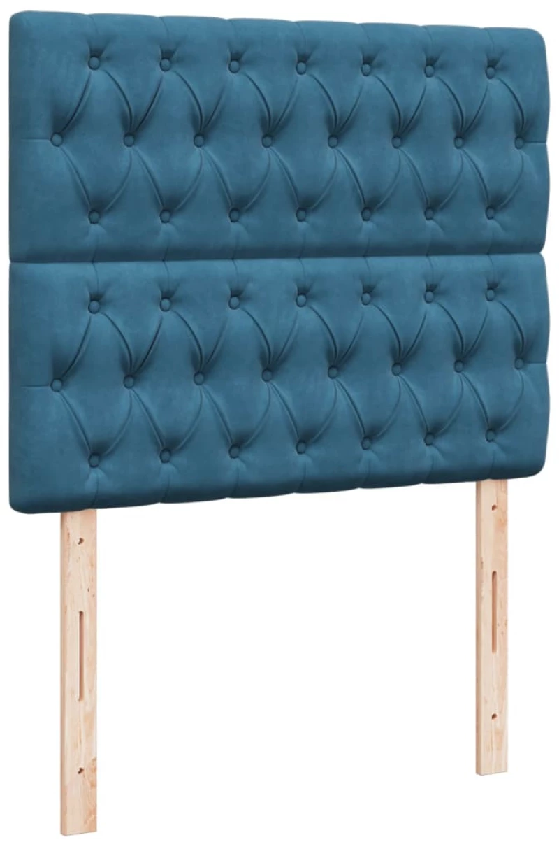 vidaXL Κρεβάτι Boxspring με Στρώμα Σκούρο Μπλε 120x200 εκ. Βελούδινο