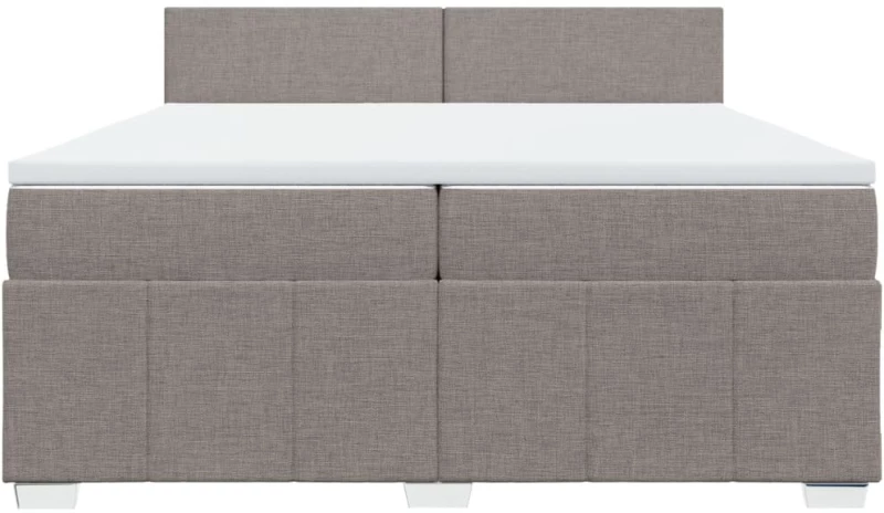 vidaXL Κρεβάτι Boxspring με Στρώμα Taupe 200x200 εκ. Υφασμάτινο