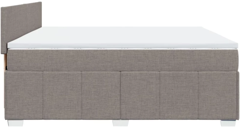 vidaXL Κρεβάτι Boxspring με Στρώμα Taupe 200x200 εκ. Υφασμάτινο