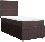 vidaXL Κρεβάτι Boxspring με Στρώμα Σκούρο Καφέ 100x200 εκ. Υφασμάτινο