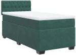 vidaXL Κρεβάτι Boxspring με Στρώμα Σκούρο Πράσινο 80x200 εκ. Βελούδινο