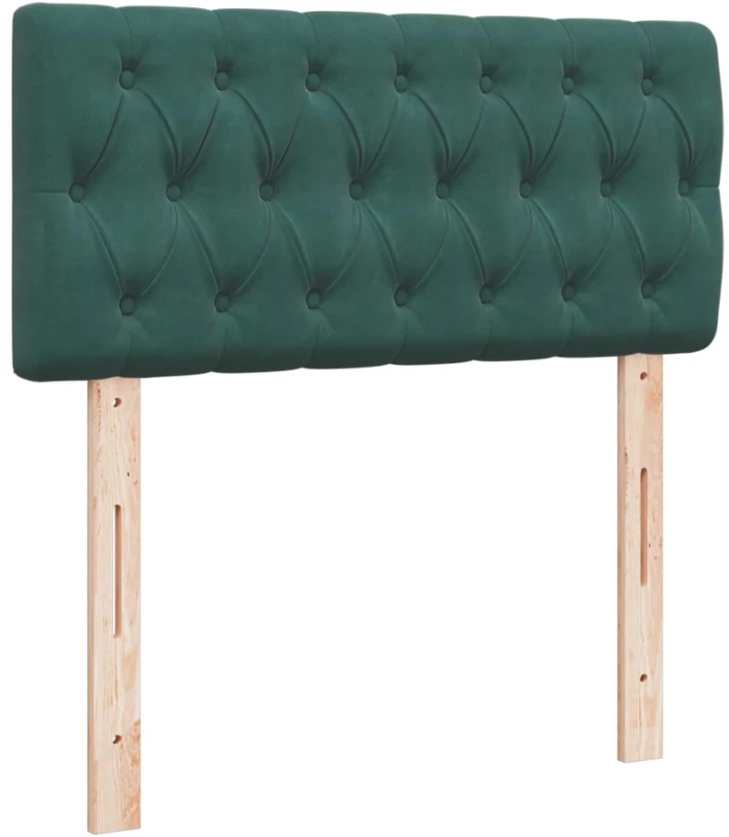 vidaXL Κρεβάτι Boxspring με Στρώμα Σκούρο Πράσινο 80x200 εκ. Βελούδινο