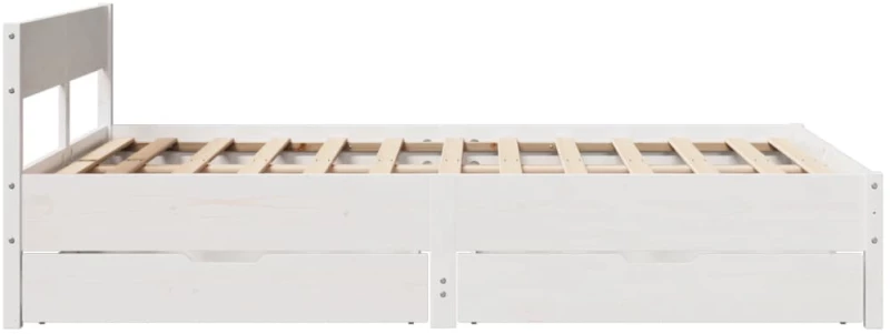 vidaXL Σκελετός Κρεβ. Χωρίς Στρώμα Λευκό 140x190 εκ Μασίφ Πεύκο