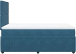 vidaXL Κρεβάτι Boxspring με Στρώμα Σκούρο Μπλε 120x190 εκ. Βελούδινο
