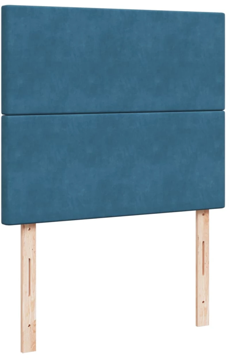 vidaXL Κρεβάτι Boxspring με Στρώμα Σκούρο Μπλε 120x190 εκ. Βελούδινο