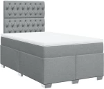 vidaXL Κρεβάτι Boxspring με Στρώμα Ανοιχτό Γκρι 120x190 εκ. Υφασμάτινο