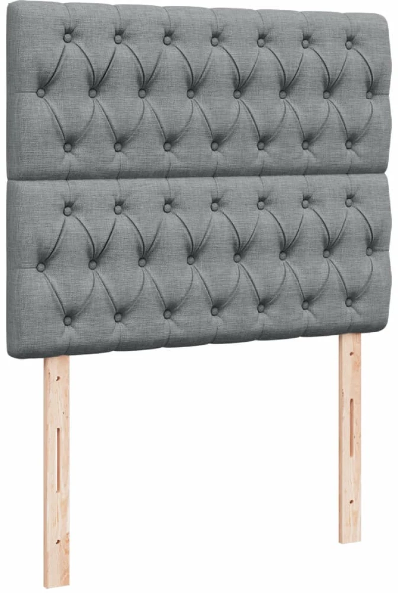vidaXL Κρεβάτι Boxspring με Στρώμα Ανοιχτό Γκρι 120x190 εκ. Υφασμάτινο