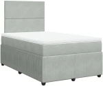 vidaXL Κρεβάτι Boxspring με Στρώμα Ανοιχτό Γκρι 120x190 εκ. Βελούδινο
