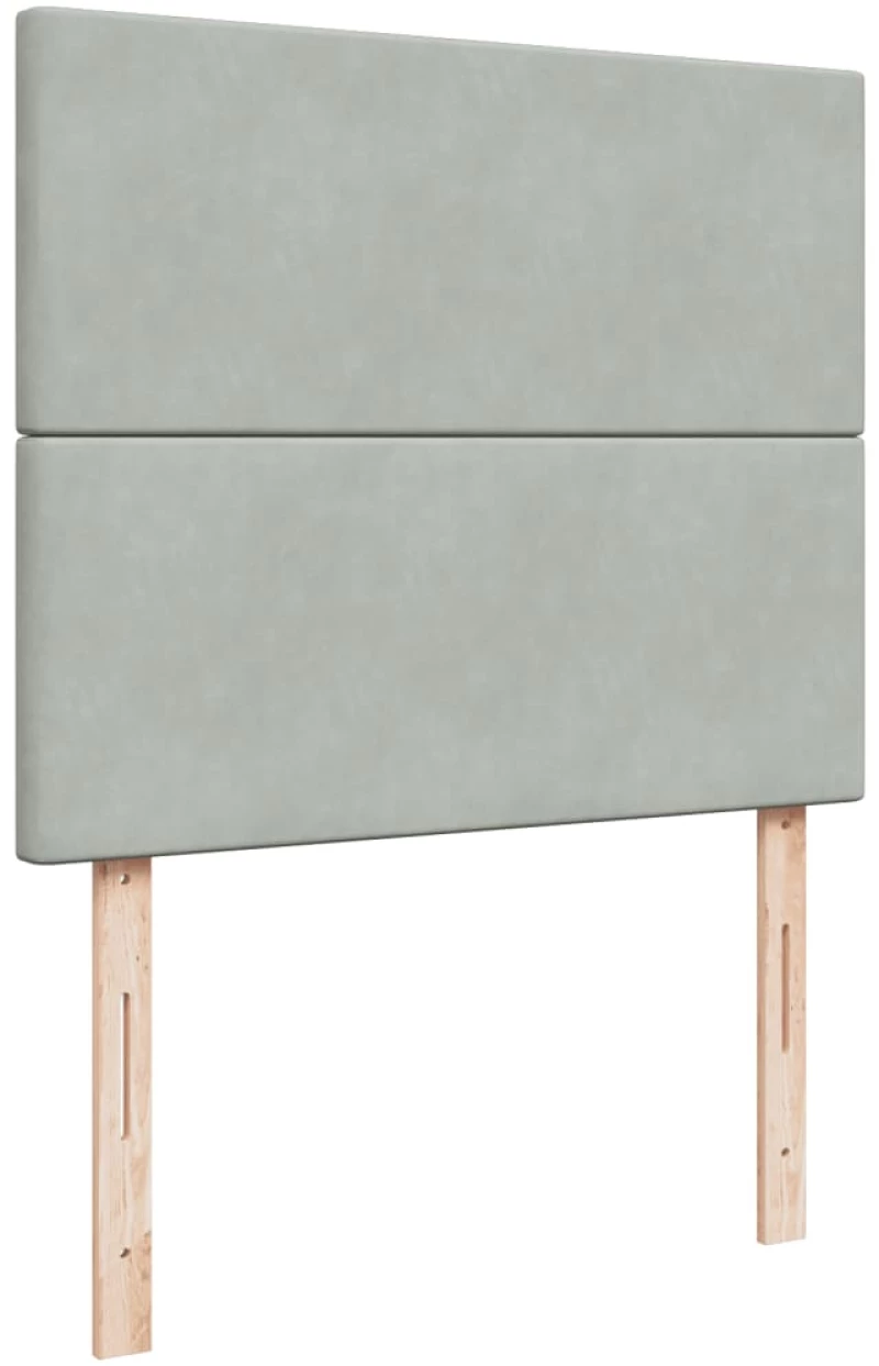 vidaXL Κρεβάτι Boxspring με Στρώμα Ανοιχτό Γκρι 120x190 εκ. Βελούδινο