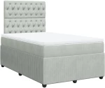 vidaXL Κρεβάτι Boxspring με Στρώμα Ανοιχτό Γκρι 120x190 εκ. Βελούδινο