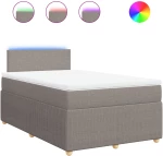 vidaXL Κρεβάτι Boxspring με Στρώμα Taupe 120x190 εκ. Υφασμάτινο