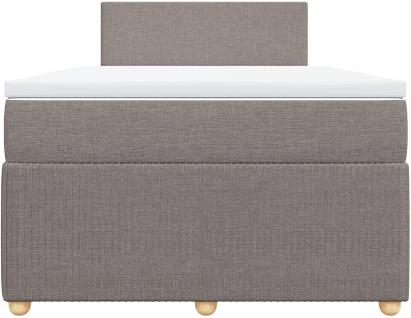 vidaXL Κρεβάτι Boxspring με Στρώμα Taupe 120x190 εκ. Υφασμάτινο