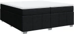 vidaXL Κρεβάτι Boxspring με Στρώμα Μαύρο 200x200 εκ. Υφασμάτινο