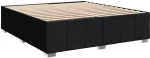 vidaXL Κρεβάτι Boxspring με Στρώμα Μαύρο 200x200 εκ. Υφασμάτινο