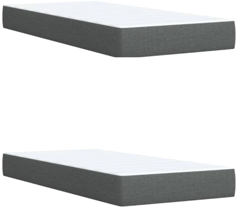 vidaXL Κρεβάτι Boxspring με Στρώμα Μαύρο 200x200 εκ. Υφασμάτινο
