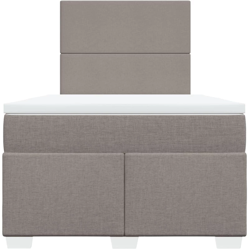 vidaXL Κρεβάτι Boxspring με Στρώμα Taupe 120x190 εκ. Υφασμάτινο