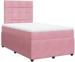vidaXL Κρεβάτι Boxspring με Στρώμα Ροζ 120x190 εκ. Βελούδινο