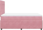 vidaXL Κρεβάτι Boxspring με Στρώμα Ροζ 120x190 εκ. Βελούδινο
