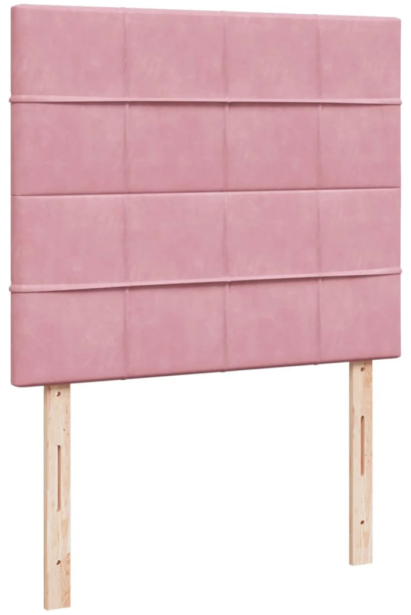 vidaXL Κρεβάτι Boxspring με Στρώμα Ροζ 120x190 εκ. Βελούδινο