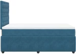 vidaXL Κρεβάτι Boxspring με Στρώμα Σκούρο Μπλε 120x190 εκ. Βελούδινο