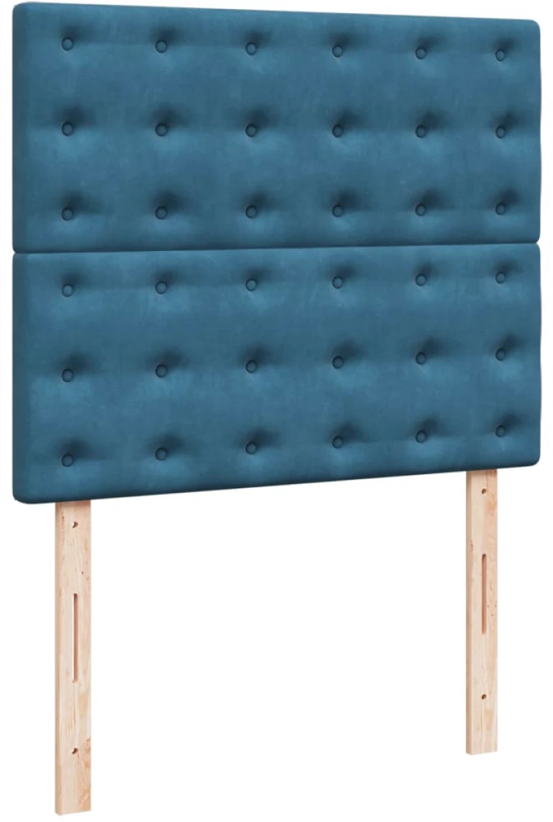 vidaXL Κρεβάτι Boxspring με Στρώμα Σκούρο Μπλε 120x190 εκ. Βελούδινο