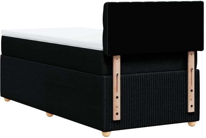 vidaXL Κρεβάτι Boxspring με Στρώμα Μαύρο 100 x 200 εκ. Υφασμάτινο