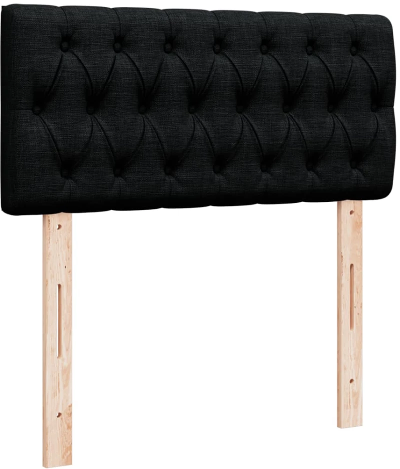 vidaXL Κρεβάτι Boxspring με Στρώμα Μαύρο 100 x 200 εκ. Υφασμάτινο