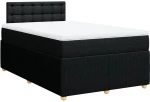 vidaXL Κρεβάτι Boxspring με Στρώμα Μαύρο 120x190 εκ. Υφασμάτινο
