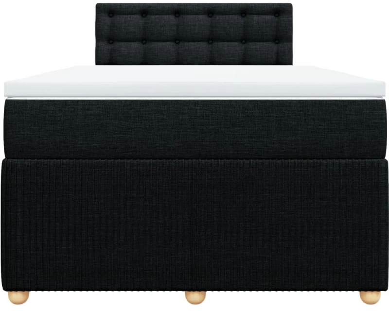 vidaXL Κρεβάτι Boxspring με Στρώμα Μαύρο 120x190 εκ. Υφασμάτινο