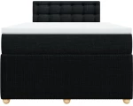 vidaXL Κρεβάτι Boxspring με Στρώμα Μαύρο 120x190 εκ. Υφασμάτινο