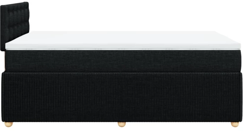 vidaXL Κρεβάτι Boxspring με Στρώμα Μαύρο 120x190 εκ. Υφασμάτινο