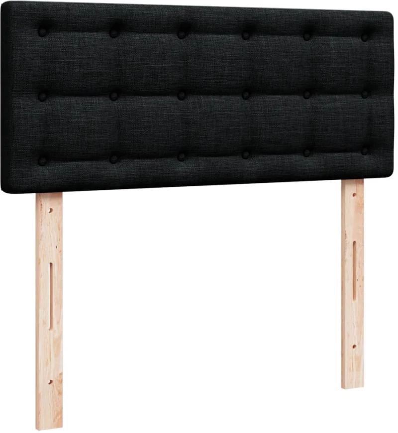 vidaXL Κρεβάτι Boxspring με Στρώμα Μαύρο 120x190 εκ. Υφασμάτινο