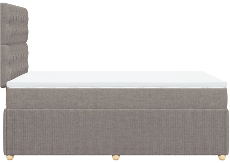 vidaXL Κρεβάτι Boxspring με Στρώμα Taupe 120x190 εκ. Υφασμάτινο